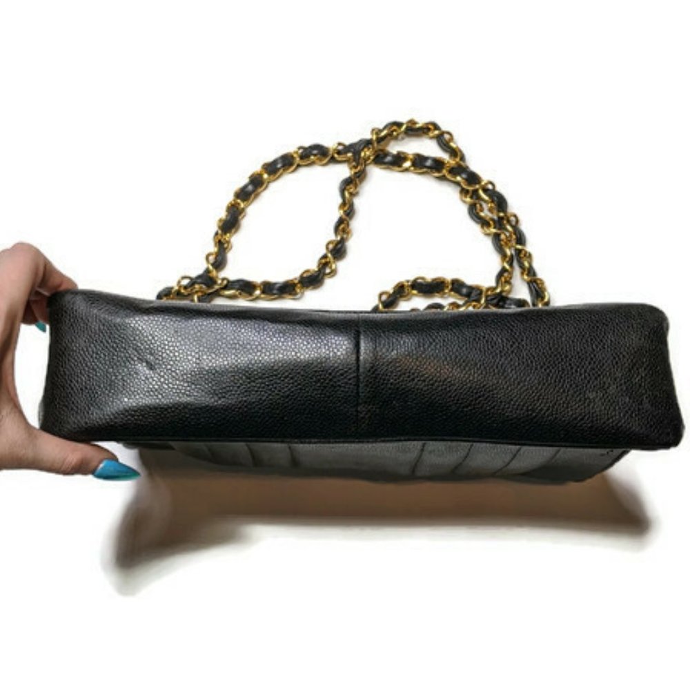 Chanel Vertical Black Caviar Leather Shoulder Bag - Picture 7 of 16